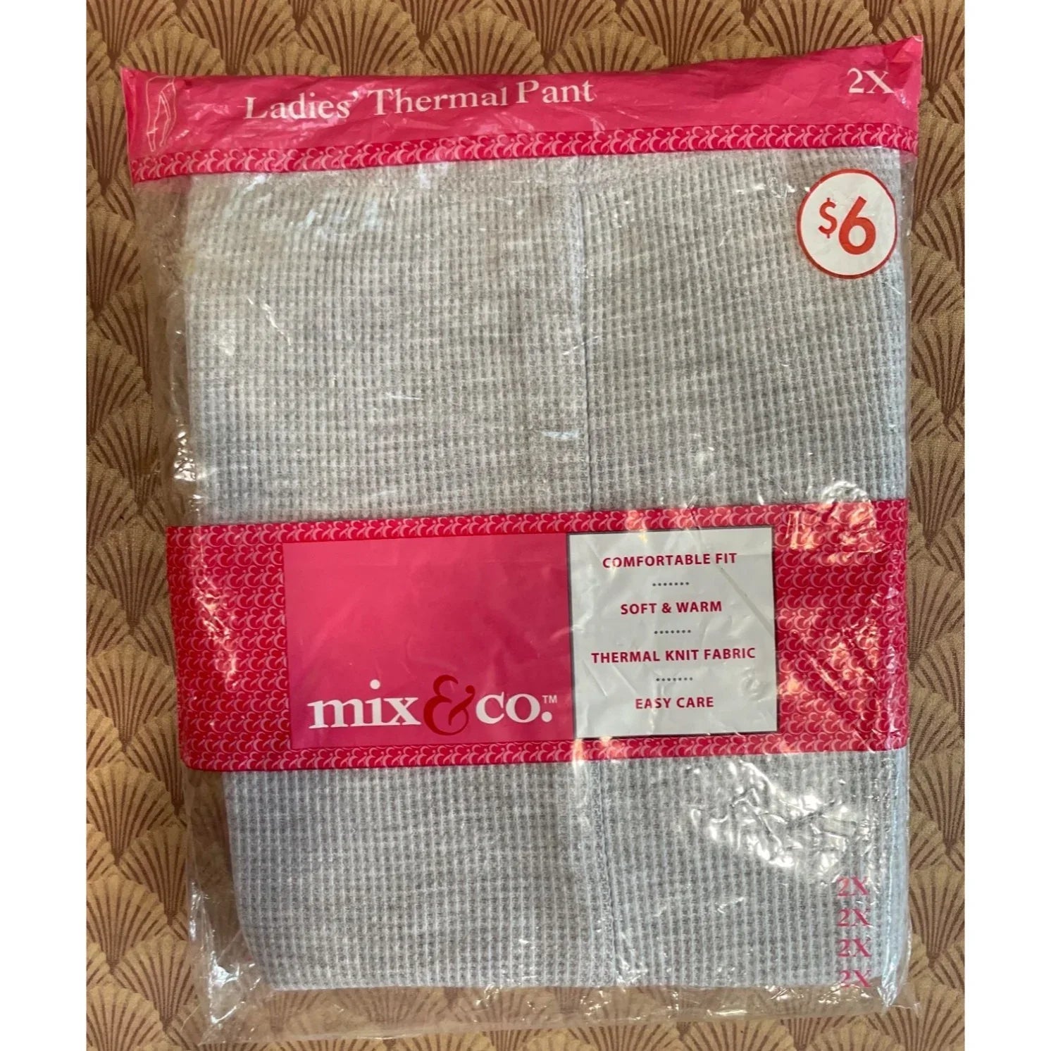 mix & co. Women's Gray Thermal Knit Fabric Pants & Top Size 2X - A+ Stuff - Shirts & Tops - A+ Stuff