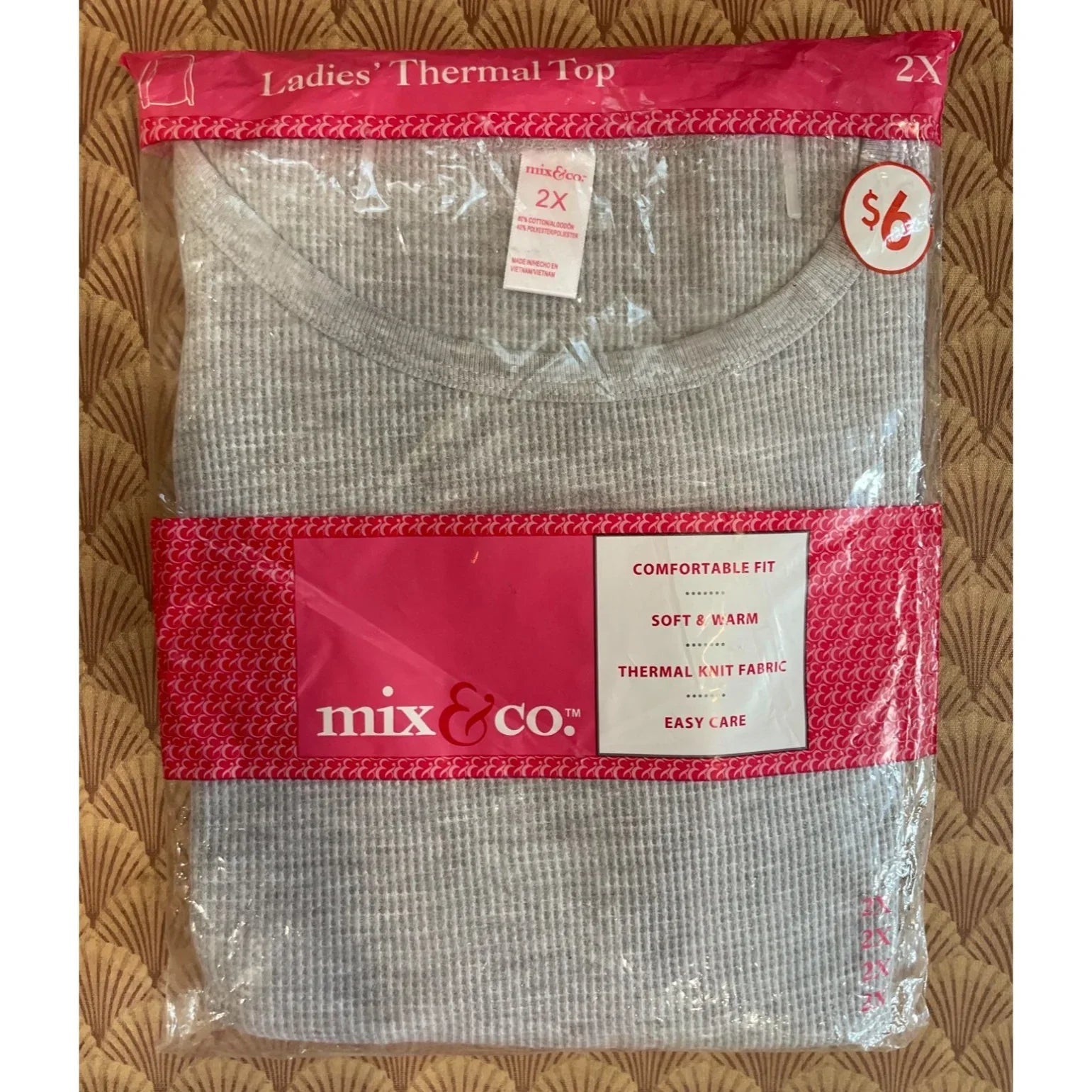 mix & co. Women's Gray Thermal Knit Fabric Pants & Top Size 2X - A+ Stuff - Shirts & Tops - A+ Stuff