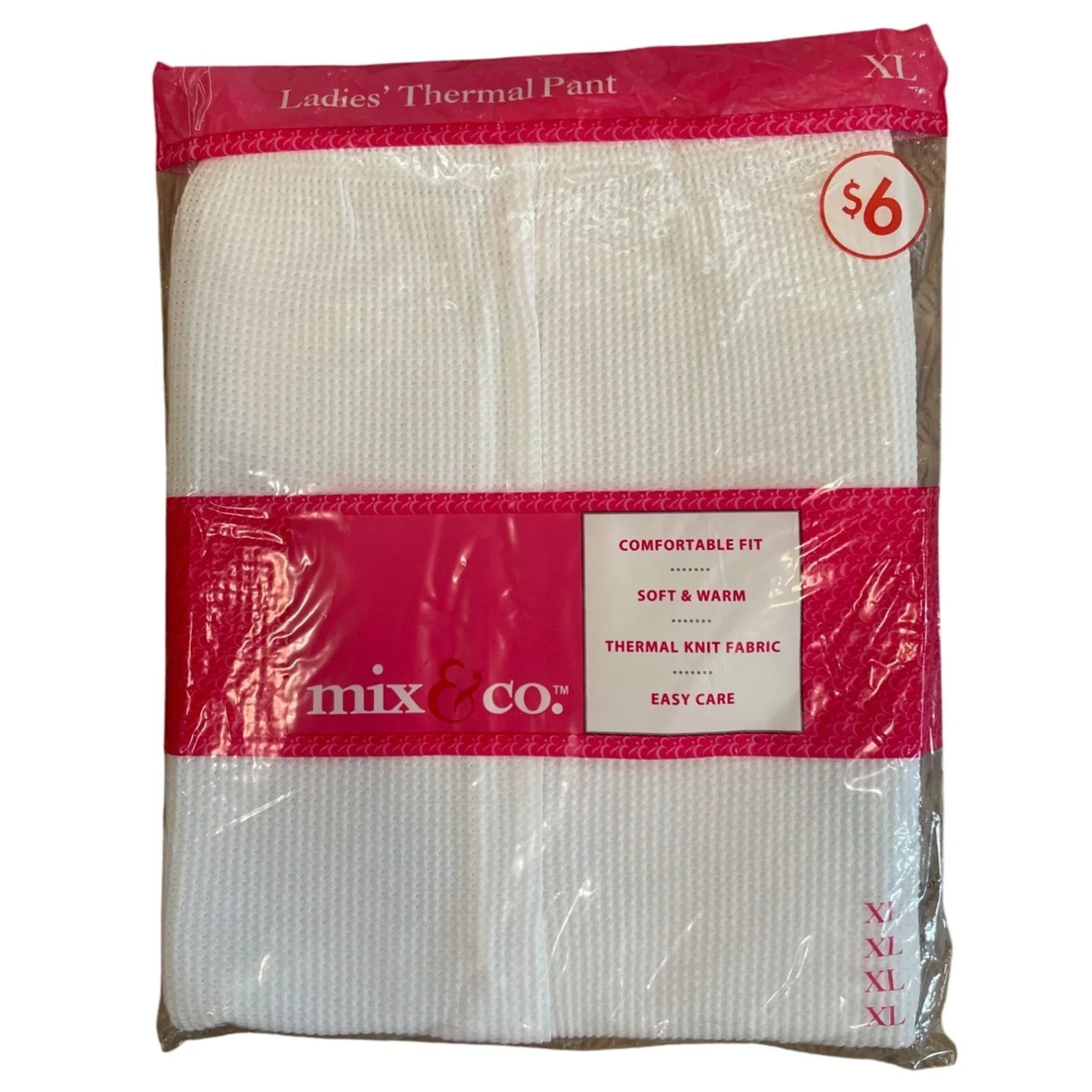 mix & co. Women's White Thermal Knit Fabric pants Size XL (New) - mix & co - Pants - A+ Stuff