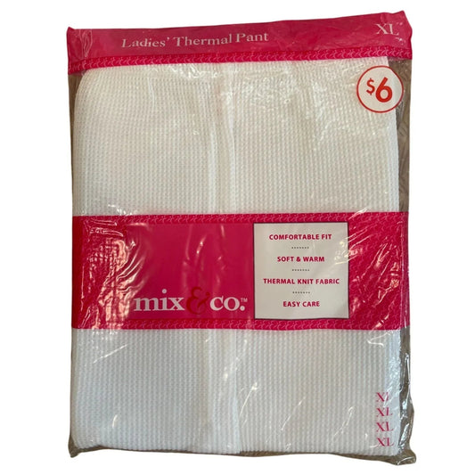 mix & co. Women's White Thermal Knit Fabric pants Size XL (New) - mix & co - Pants - A+ Stuff