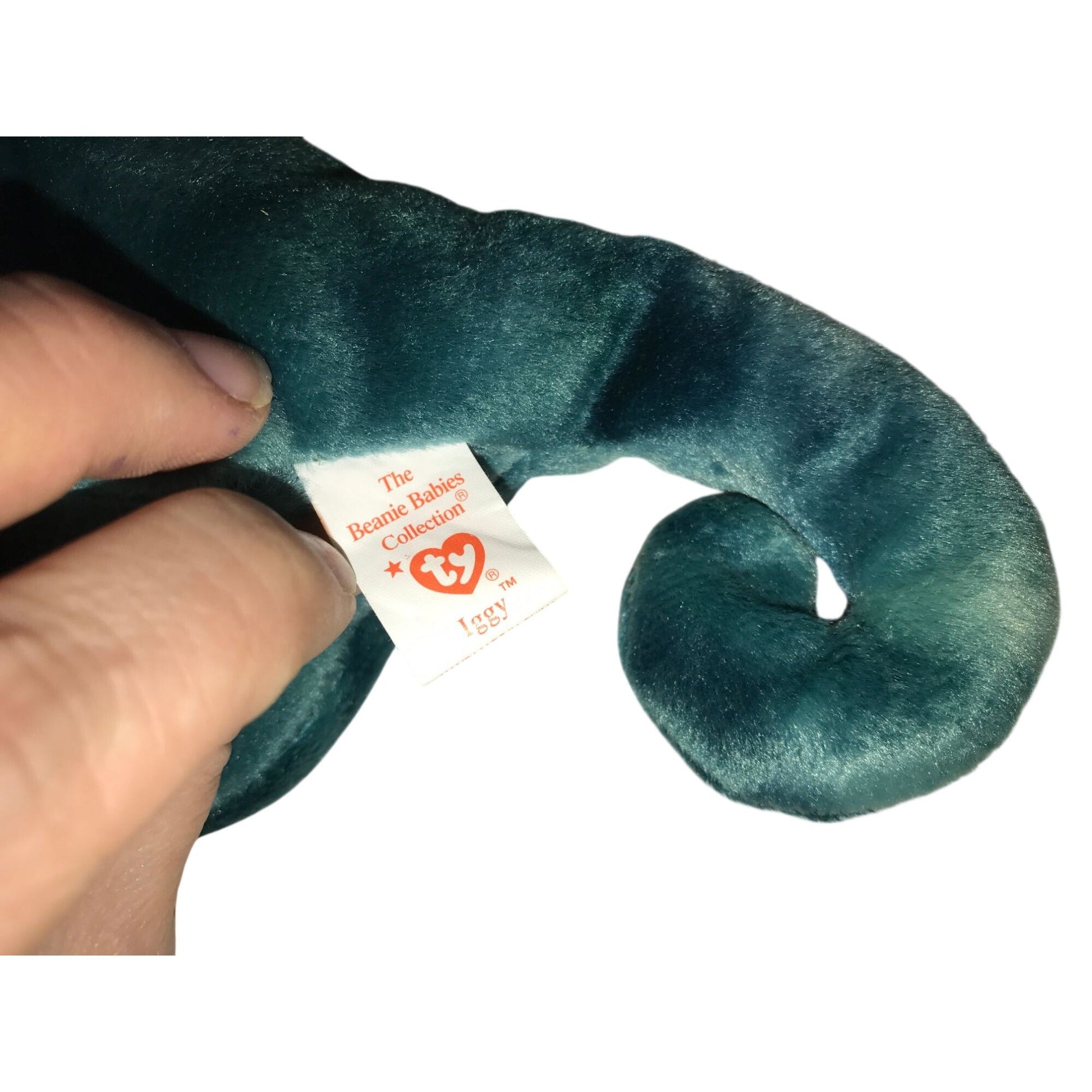 1997 Iggy the Iguana Beanie Baby *blue tie dye version* TY Beanie Baby  A+ Stuff Plush Toys / Stuffed Animals