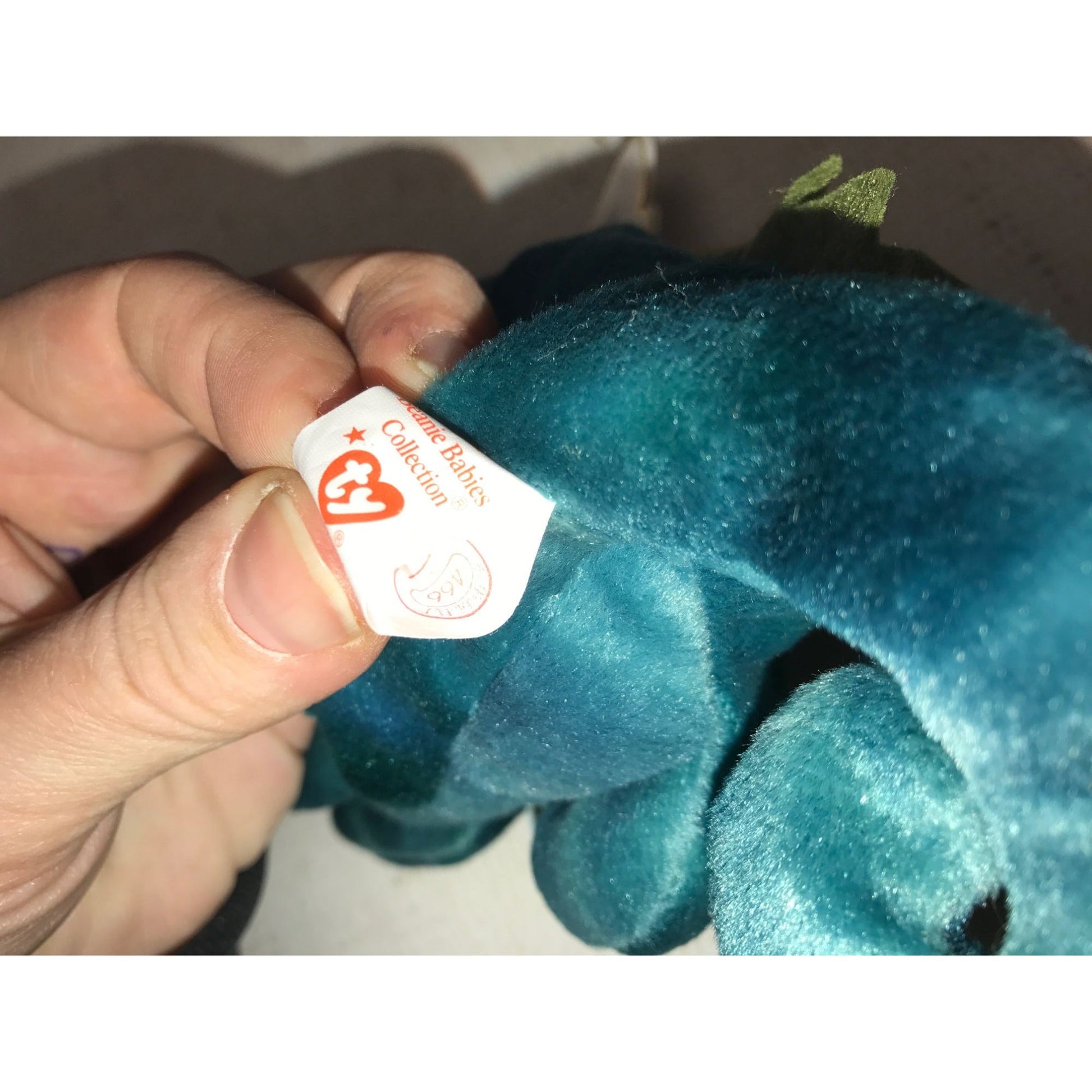 1997 Iggy the Iguana Beanie Baby *blue tie dye version* TY Beanie Baby  A+ Stuff Plush Toys / Stuffed Animals
