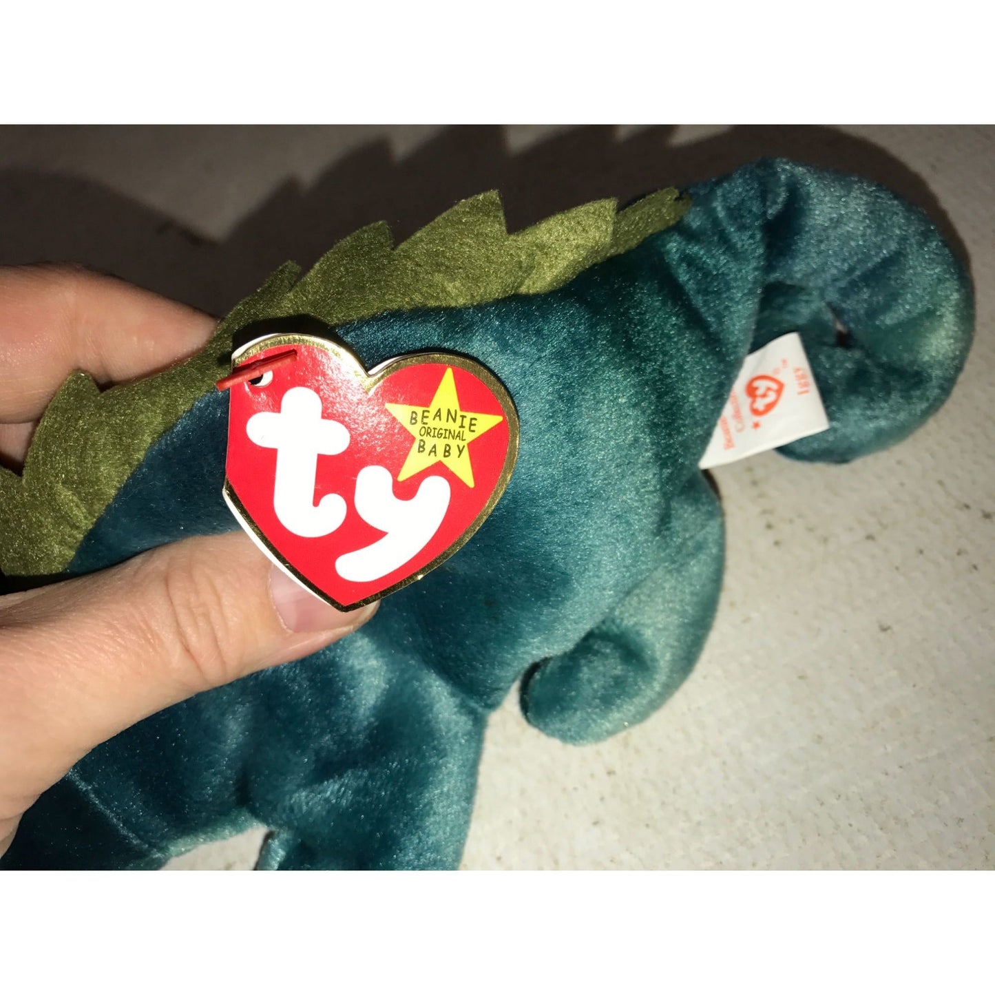 1997 Iggy the Iguana Beanie Baby *blue tie dye version* TY Beanie Baby  A+ Stuff Plush Toys / Stuffed Animals