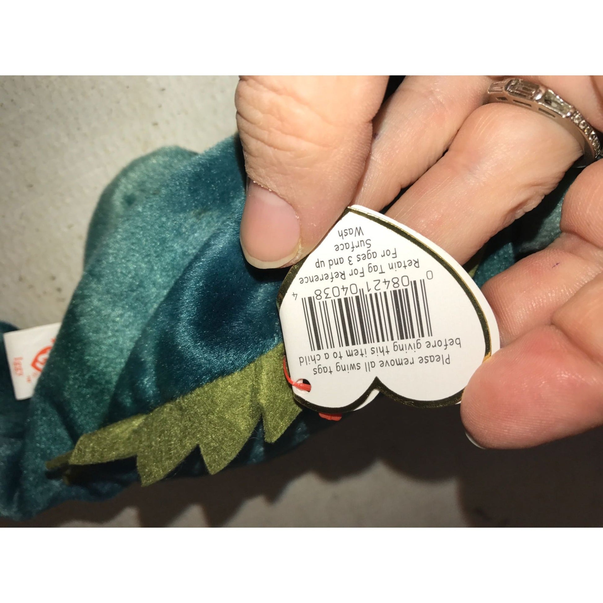 1997 Iggy the Iguana Beanie Baby *blue tie dye version* TY Beanie Baby  A+ Stuff Plush Toys / Stuffed Animals