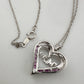 Pink Sapphire 'MOM' Heart Necklace with Diamond Accent