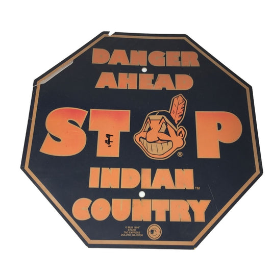 DANGER AHEAD STOP !NDIAN COUNTRY Vintage Plastic Stop Sign