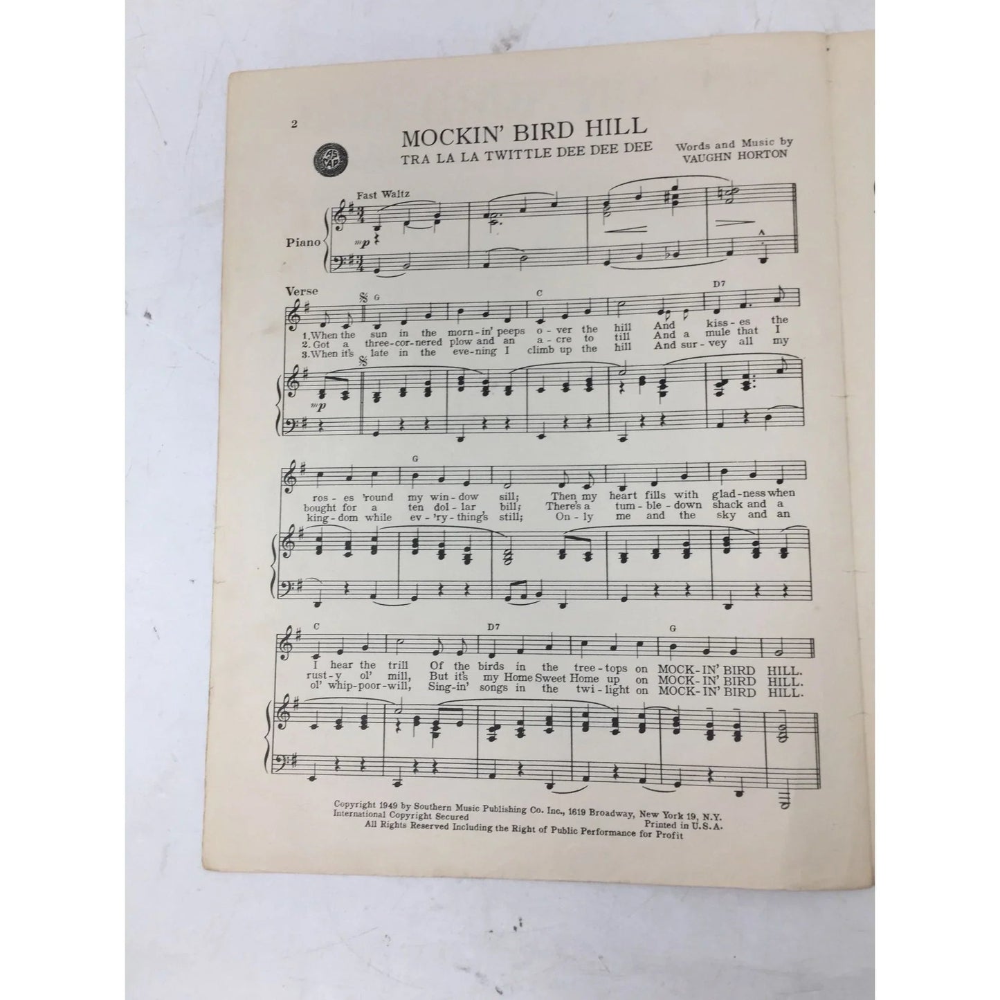 MOCKIN' BIRD HILL (Tra La La Twittle Dee dee dee) - A+ Stuff - sheet music - A+ Stuff