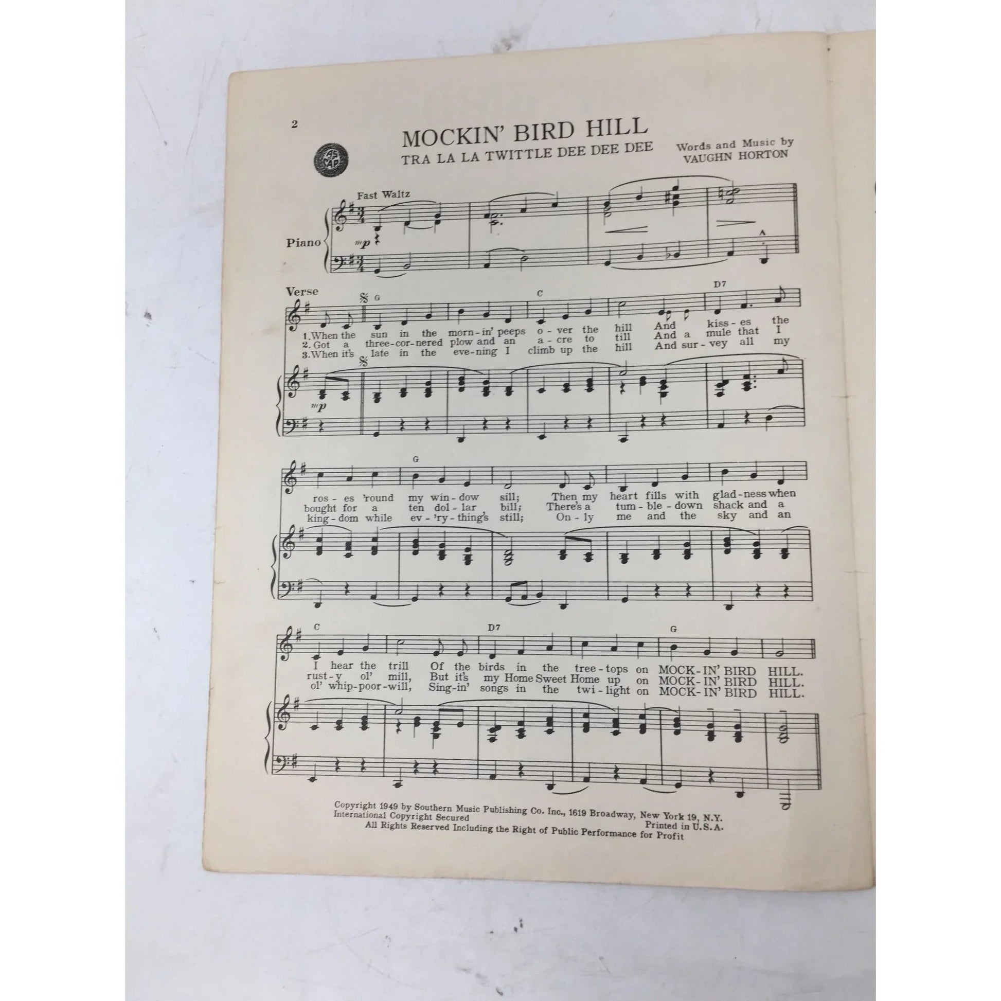 MOCKIN' BIRD HILL (Tra La La Twittle Dee dee dee) - A+ Stuff - sheet music - A+ Stuff