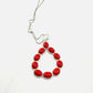 Modern 8.5 ct Red Coral Bold Teardrop Pendant - 24" Sterling Silver Chain - Jewelry - A+ Stuff