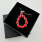 Modern 8.5 ct Red Coral Bold Teardrop Pendant - 24" Sterling Silver Chain - Jewelry - A+ Stuff