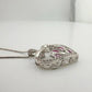 "Mom" Dancing Heart Necklace with Lab Created Pink & White Sapphires - Unbranded - Necklace with Pendant - A+ Stuff
