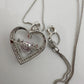 "Mom" Dancing Heart Necklace with Lab Created Pink & White Sapphires - Unbranded - Necklace with Pendant - A+ Stuff