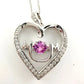 "Mom" Dancing Heart Necklace with Lab Created Pink & White Sapphires - Unbranded - Necklace with Pendant - A+ Stuff