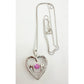 "Mom" Dancing Heart Necklace with Lab Created Pink & White Sapphires - Unbranded - Necklace with Pendant - A+ Stuff