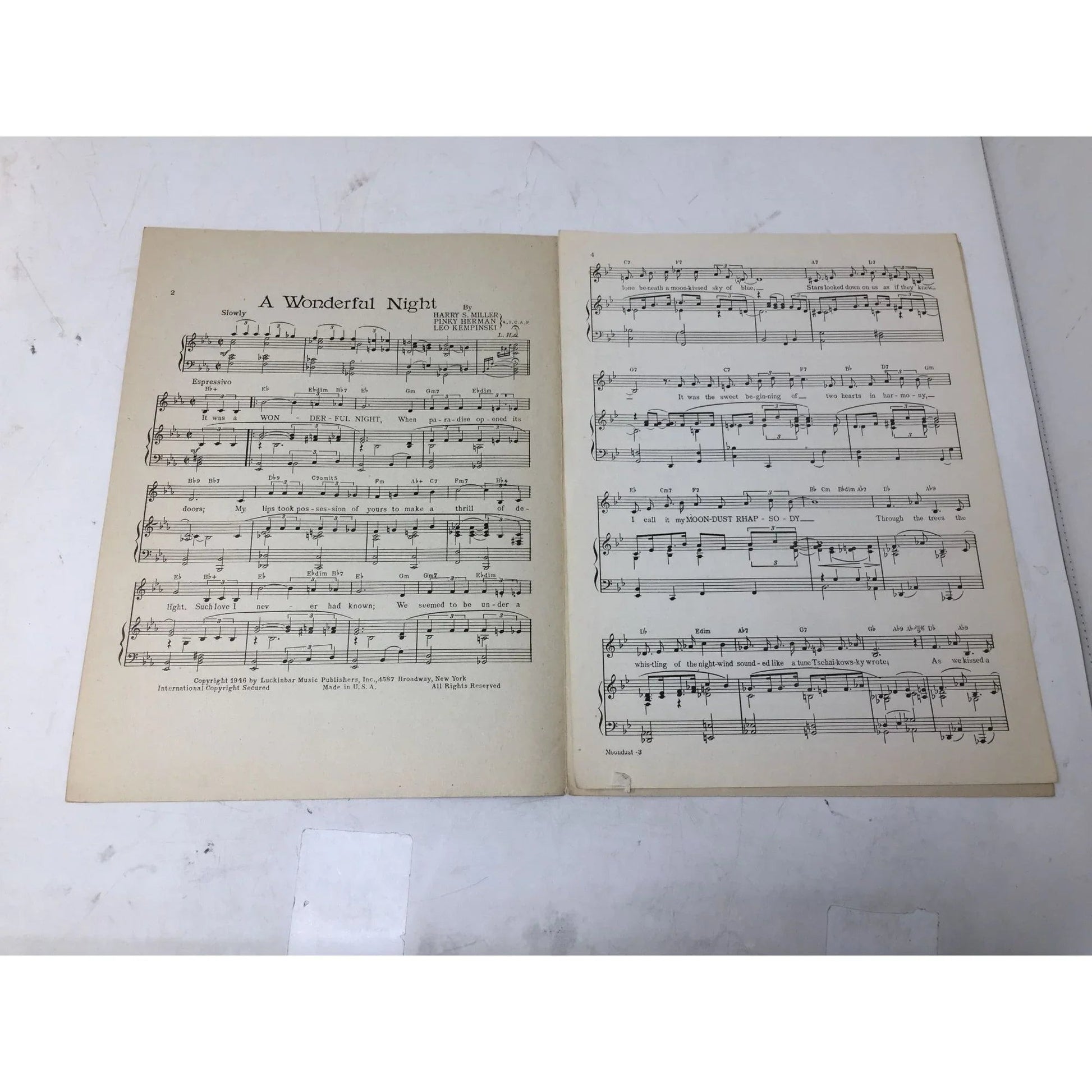 MOONDUST RHAPSODY Vintage Sheet music - A+ Stuff - sheet music - A+ Stuff