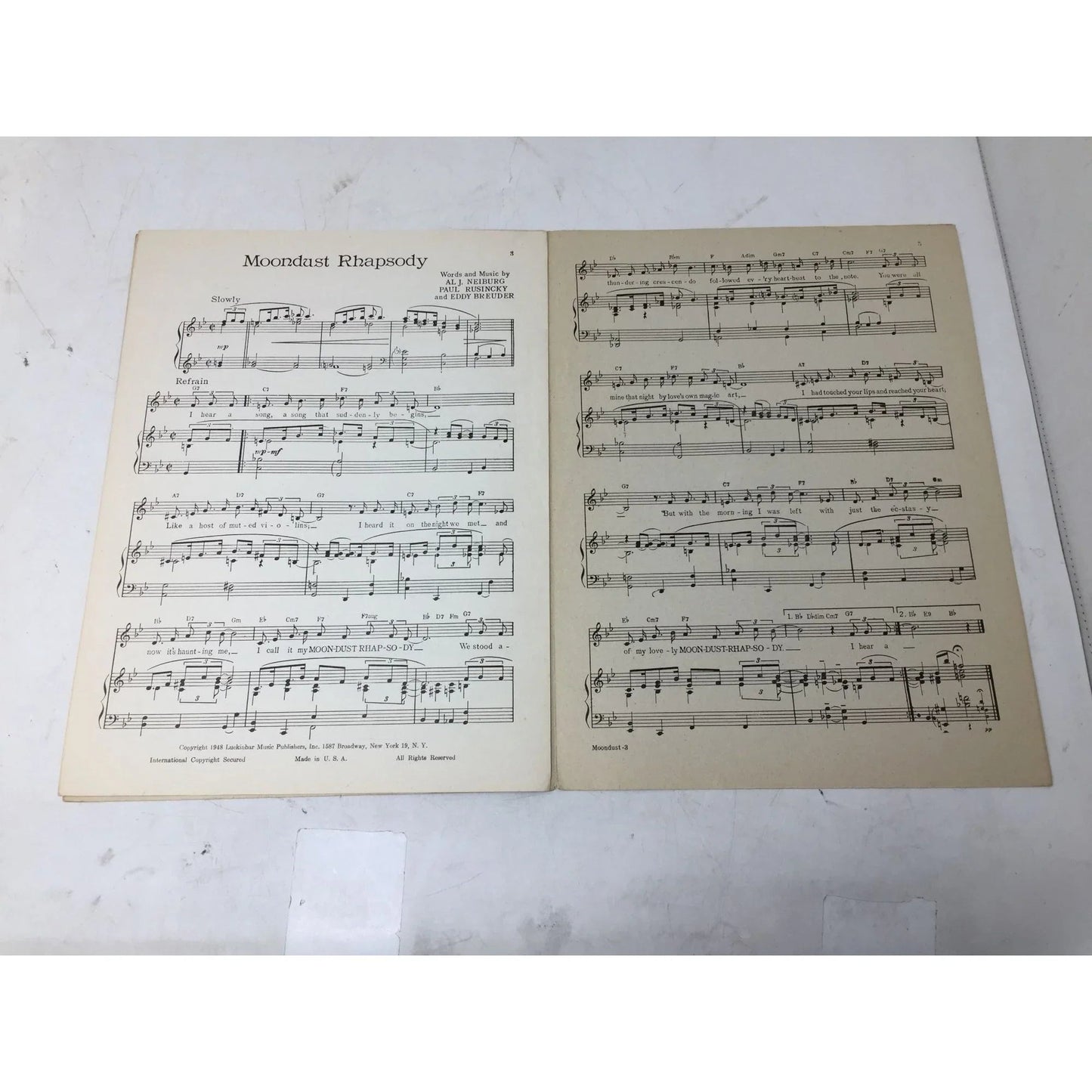 MOONDUST RHAPSODY Vintage Sheet music - A+ Stuff - sheet music - A+ Stuff