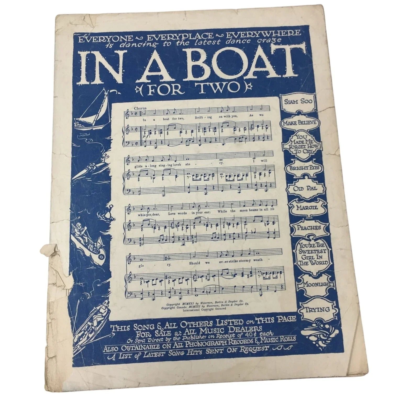 ''MOONLIGHT'' BY CON CONRAD SHEET MUSIC BOOK - A+ Stuff - SHEET MUSIC - A+ Stuff