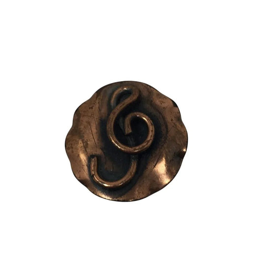 Morley - Crimi Hand Wrought Vintage Copper Music Design Pin - morley - crimi - pin - A+ Stuff