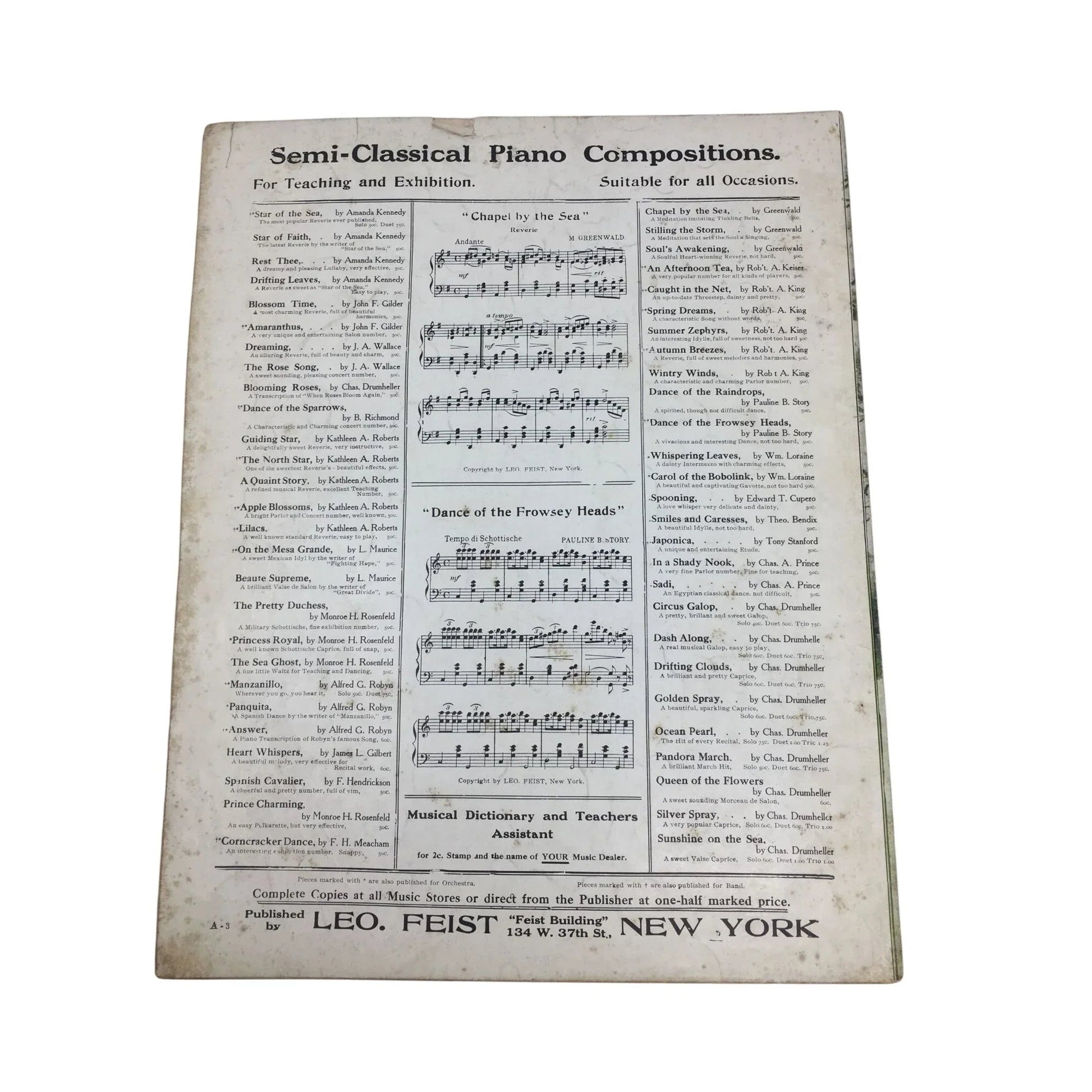 MORNING STAR REVERIE BY IDA F IRVING SHEET MUSIC - A+ Stuff - SHEET MUSIC - A+ Stuff