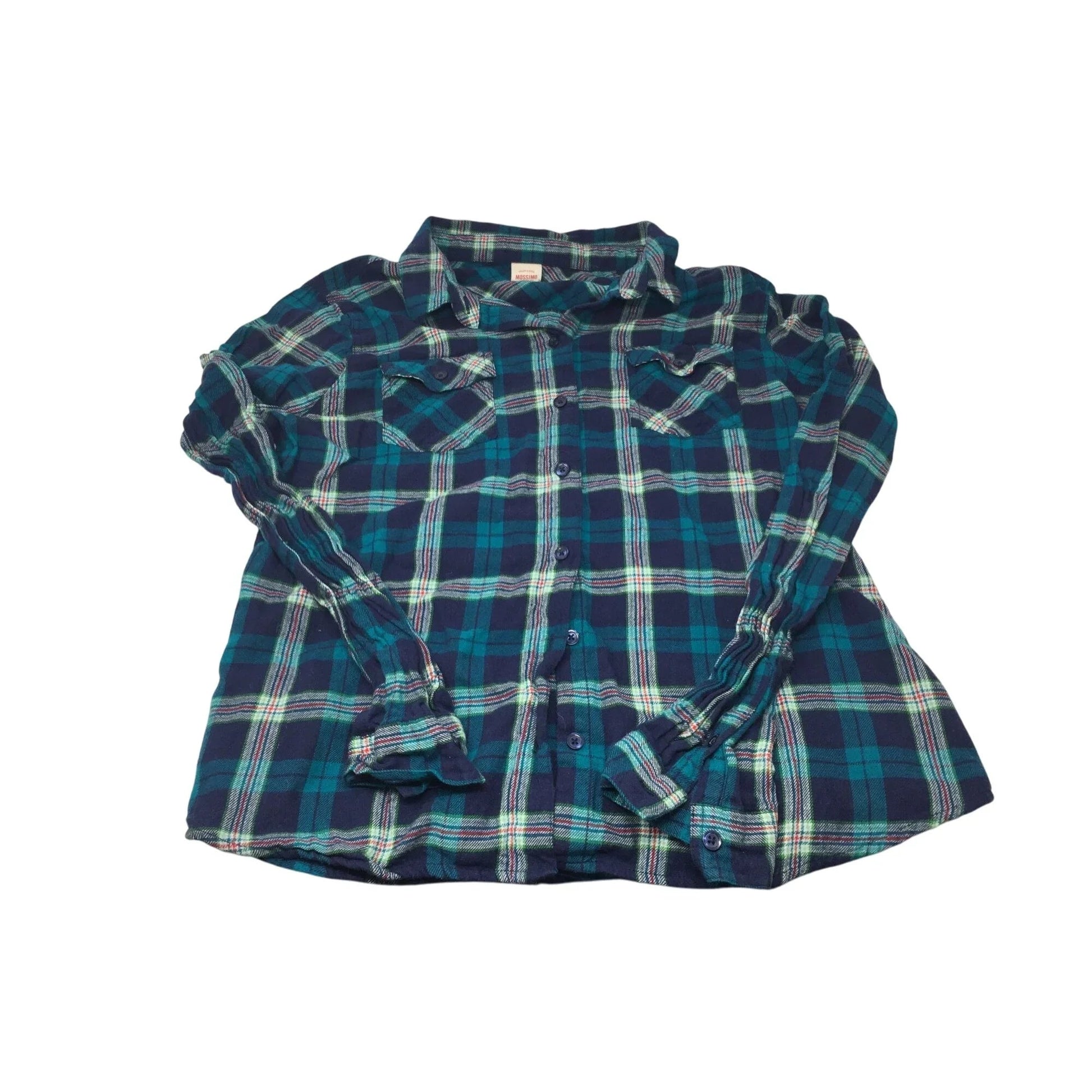 Mossimo Girl's Size XXL Long Sleeve Button Up Plaid Flannel Shirt with Collar - A+ Stuff - Shirts & Tops - A+ Stuff