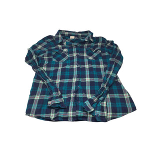 Mossimo Girl's Size XXL Long Sleeve Button Up Plaid Flannel Shirt with Collar
