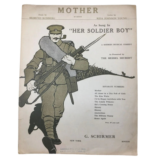 Mother - As Sung in ''Her Soldier Boy'' A Modern Musical Comedy - A+ Stuff - SHEET MUSIC - A+ Stuff