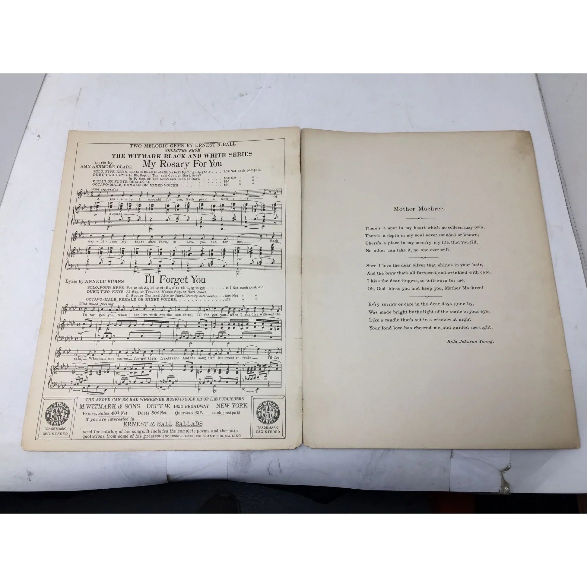 Mother Machree Song Vintage Sheet Music - A+ Stuff - SHEET MUSIC - A+ Stuff