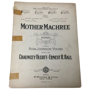 Mother Machree Song Vintage Sheet Music