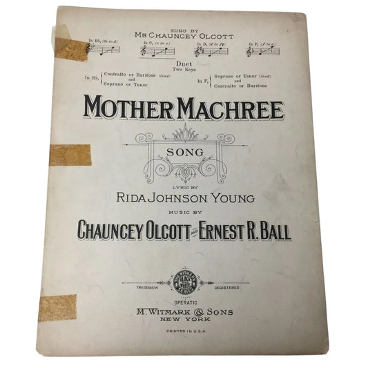 Mother Machree Song Vintage Sheet Music - A+ Stuff - SHEET MUSIC - A+ Stuff