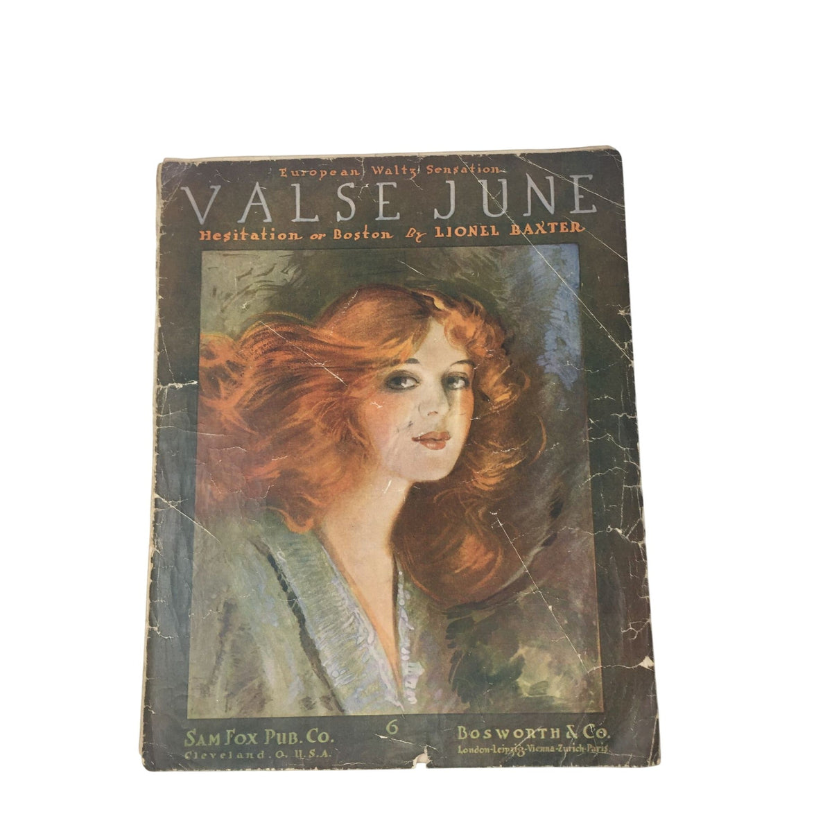 Vintage 1914 sheet music for "Valse June – Hesitation or Boston" unbranded  A+ Stuff Sheet Music
