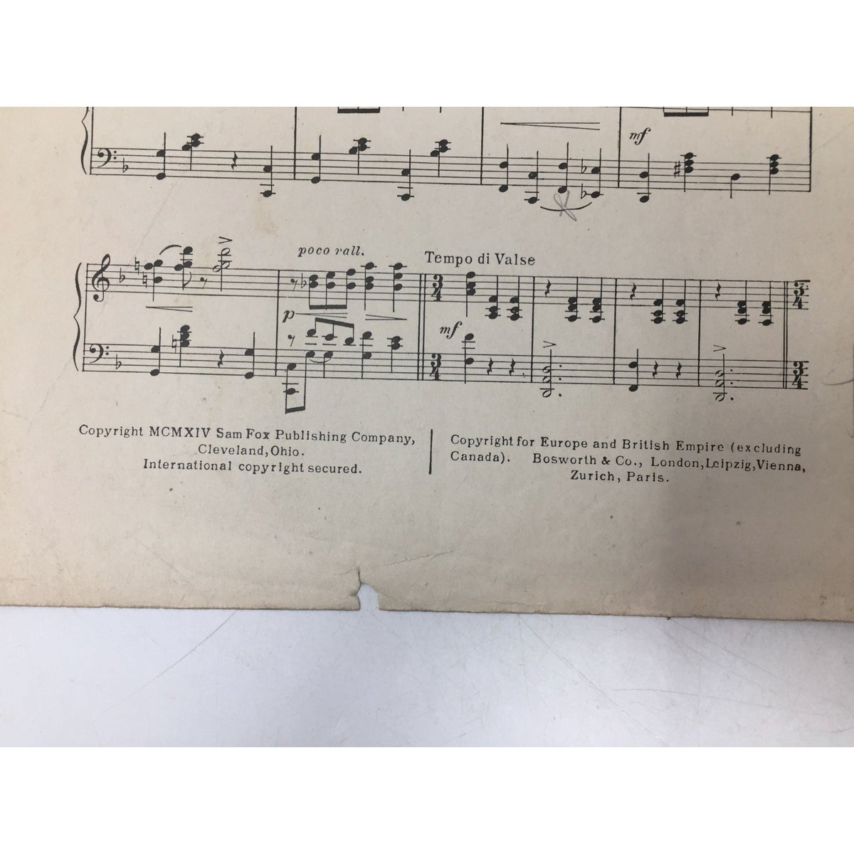 Vintage 1914 sheet music for "Valse June – Hesitation or Boston" unbranded  A+ Stuff Sheet Music