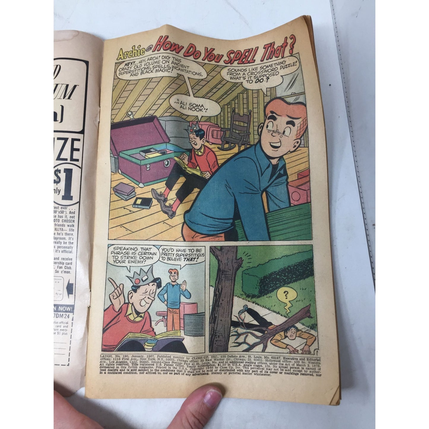 Vintage Archie Series Comic Book ''Laugh'' (Jan 1967)