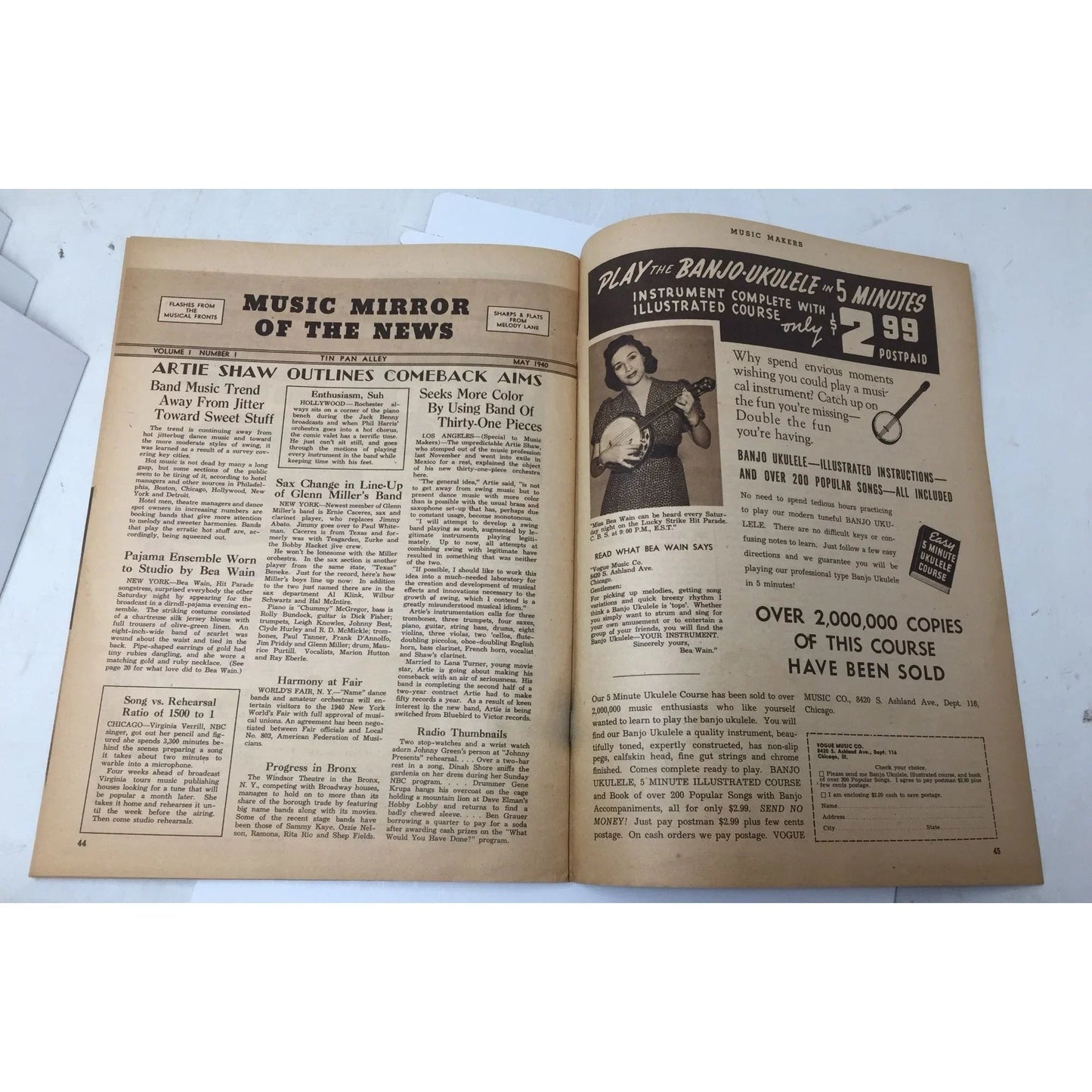 Music Makers Volume 1 No. 1 (May 1940) - A+ Stuff - Books - A+ Stuff