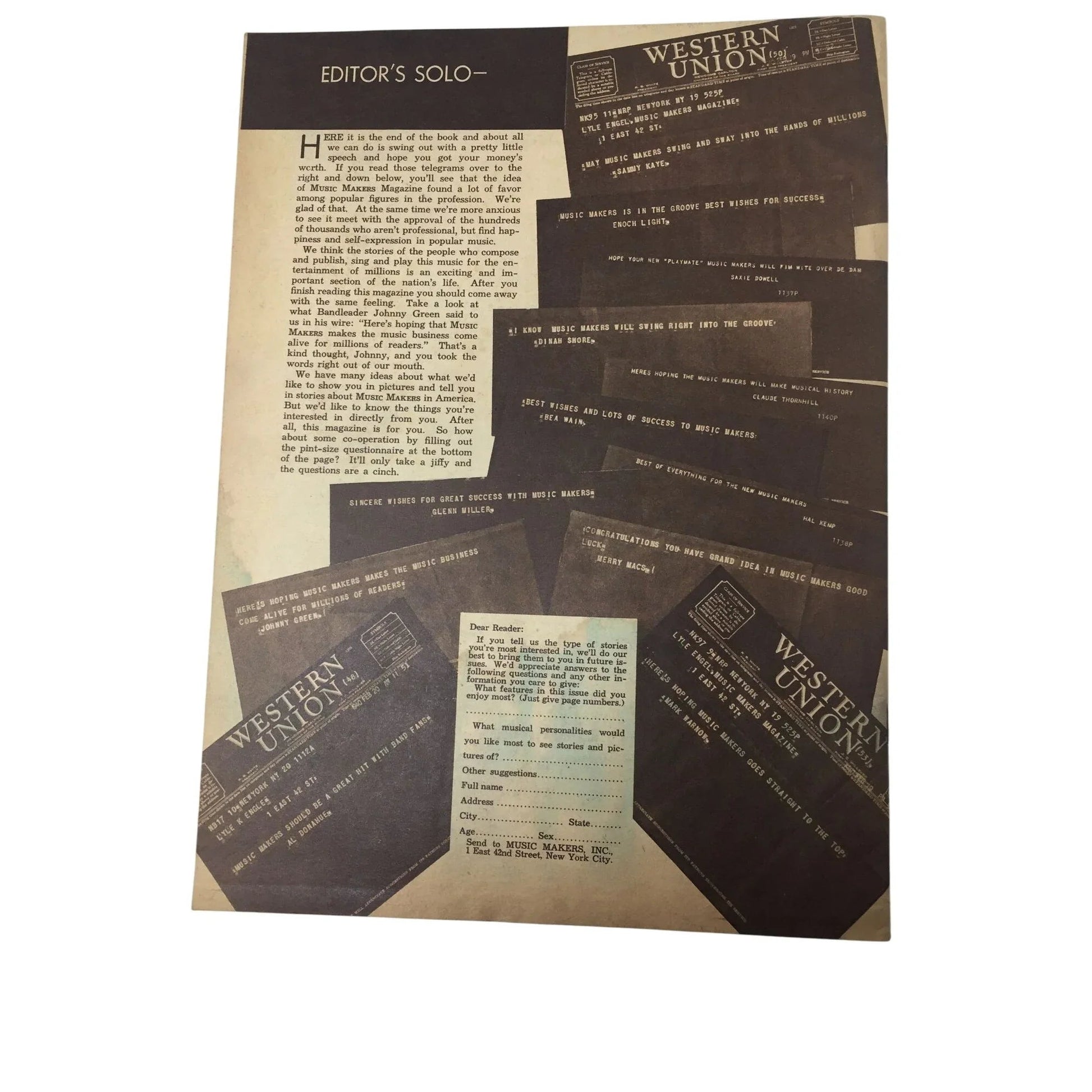 Music Makers Volume 1 No. 1 (May 1940) - A+ Stuff - Books - A+ Stuff
