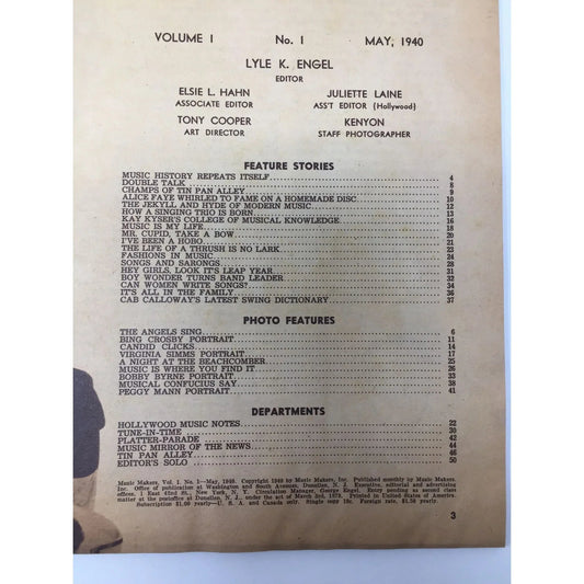 Music Makers Volume 1 No. 1 (May 1940) - A+ Stuff - Books - A+ Stuff