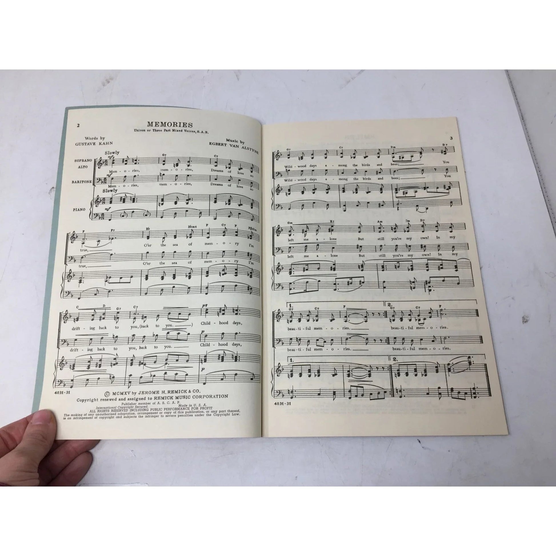 Music Memories for Today Choral adaptions by Harry Robert Wilson - A+ Stuff - SHEET MUSIC - A+ Stuff