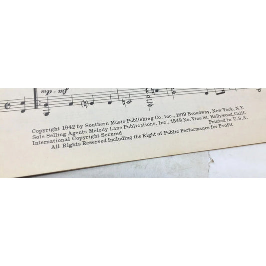 ''My Flame Went Out Last night (With Somebody Else)'' - A+ Stuff - SHEET MUSIC - A+ Stuff