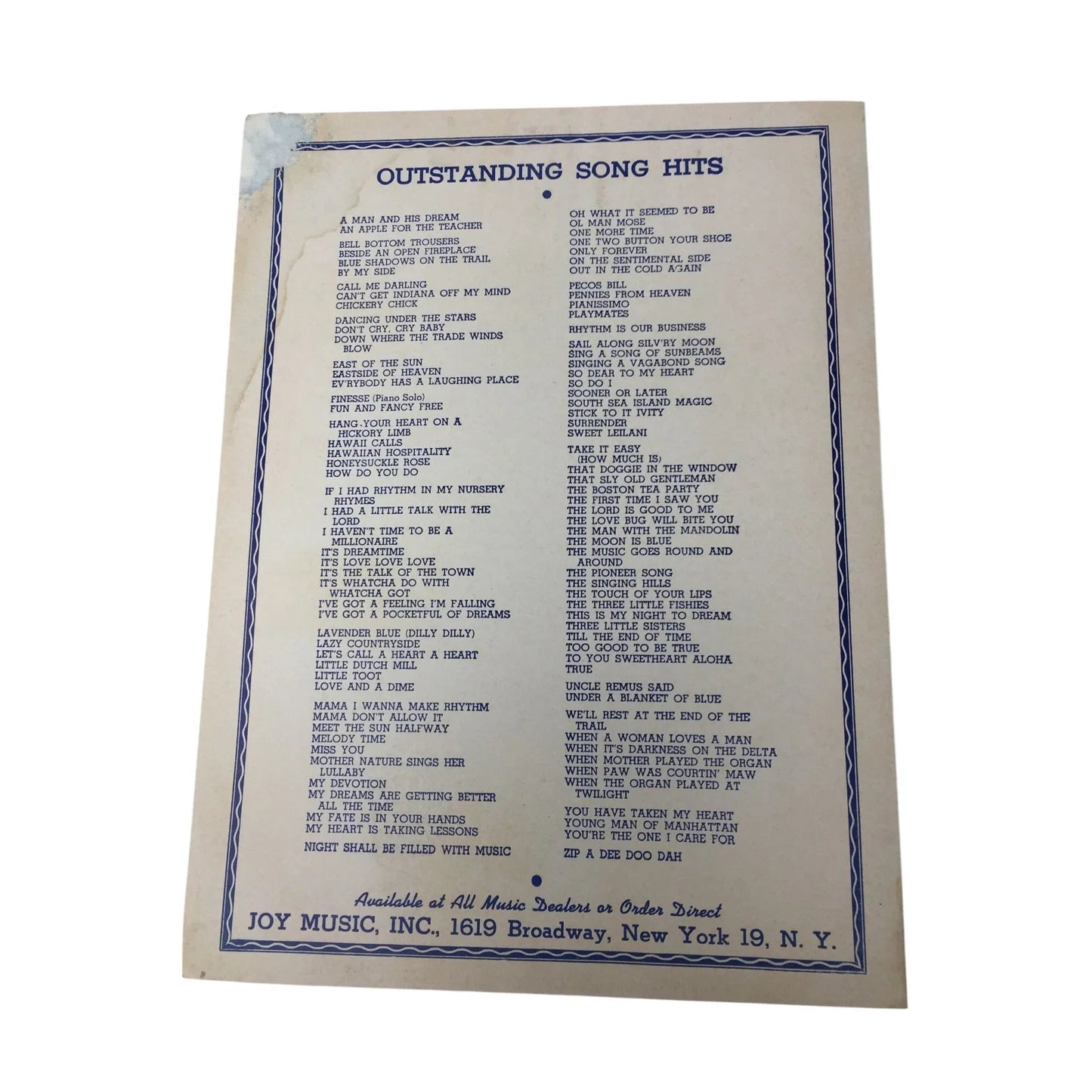''MY FOOLISH HEART'' VINTAGE SHEET MUSIC - A+ Stuff - SHEET MUSIC - A+ Stuff