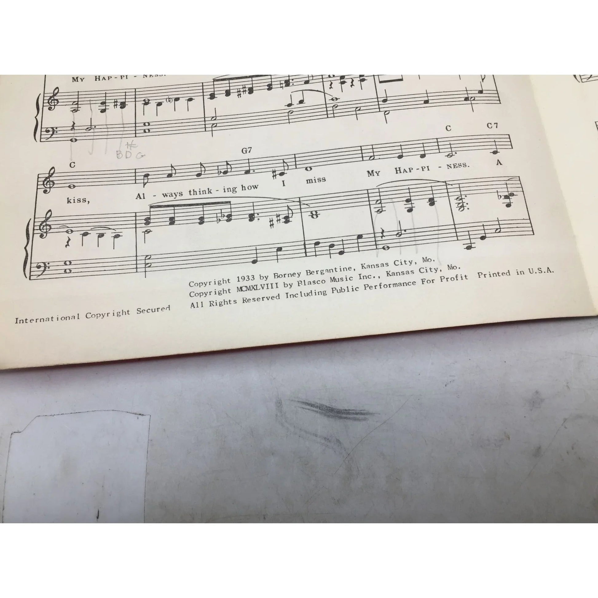 "My Happiness" Sheet Music Book by Betty Peterson and Borney Bergantine - A+ Stuff - Sheet Music - A+ Stuff
