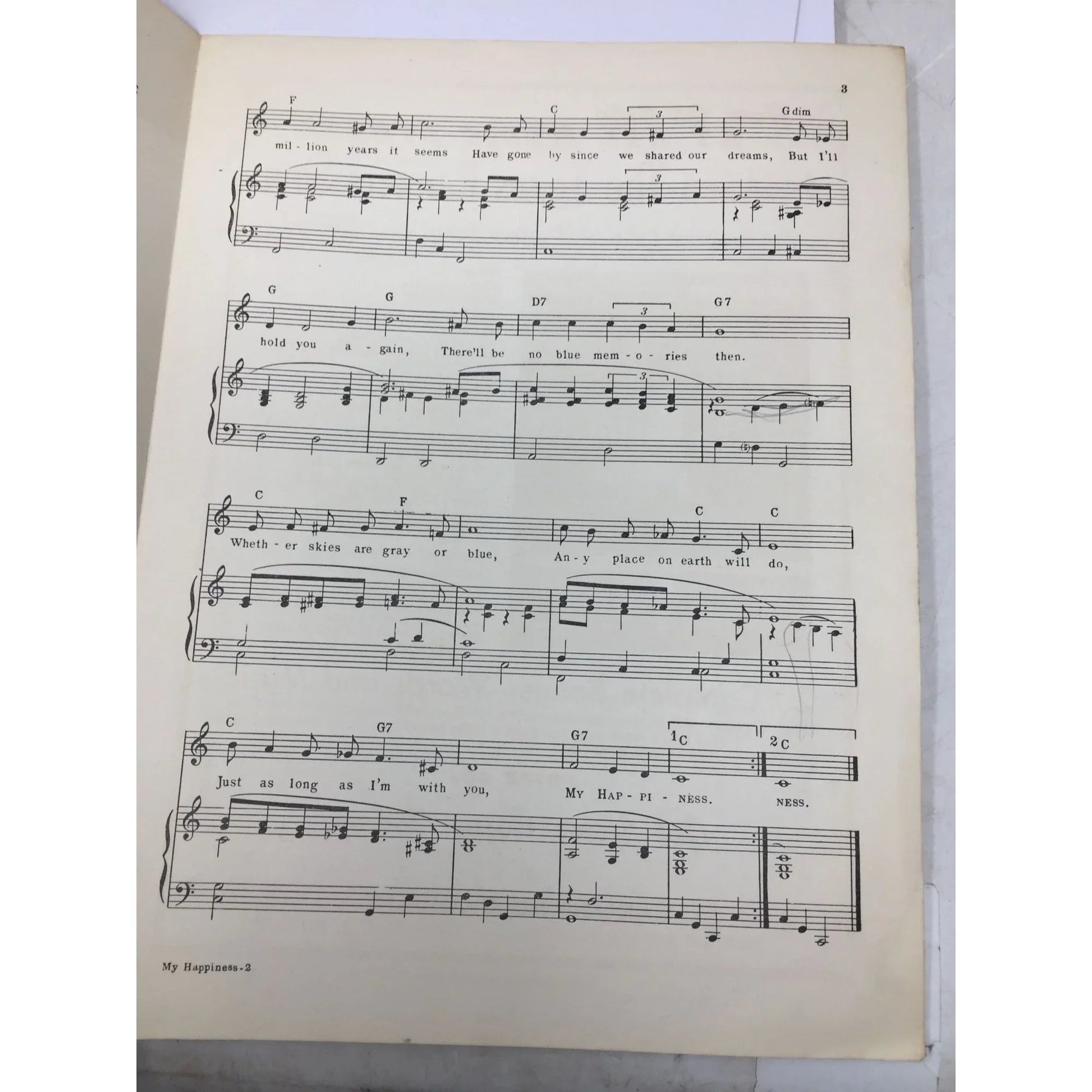 "My Happiness" Sheet Music Book by Betty Peterson and Borney Bergantine - A+ Stuff - Sheet Music - A+ Stuff