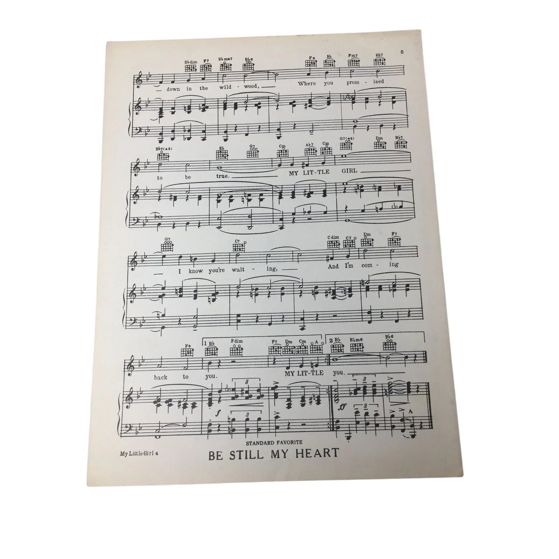 ''My Little Girl'' by Sam Lewis, Will Dillon, and Albert Von Tilzer - A+ Stuff - SHEET MUSIC - A+ Stuff