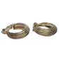 Vintage Yves Saint Laurent Signed 925 Sterling Silver Modernist Ribbed "Shrimp" Clip On Hoop Earrings Yves Saint Laurent (YSL)  A+ Stuff Earrings