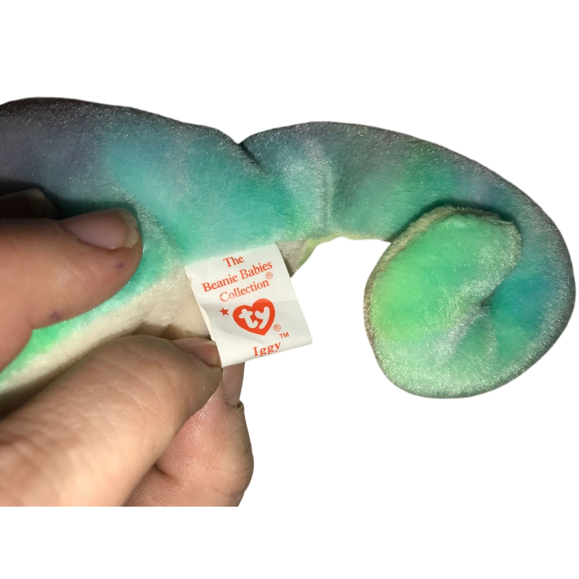 Retired 1997 Pastel Iggy the Iguana Beanie Baby TY Beanie Baby  A+ Stuff Plush Toys / Stuffed Animals