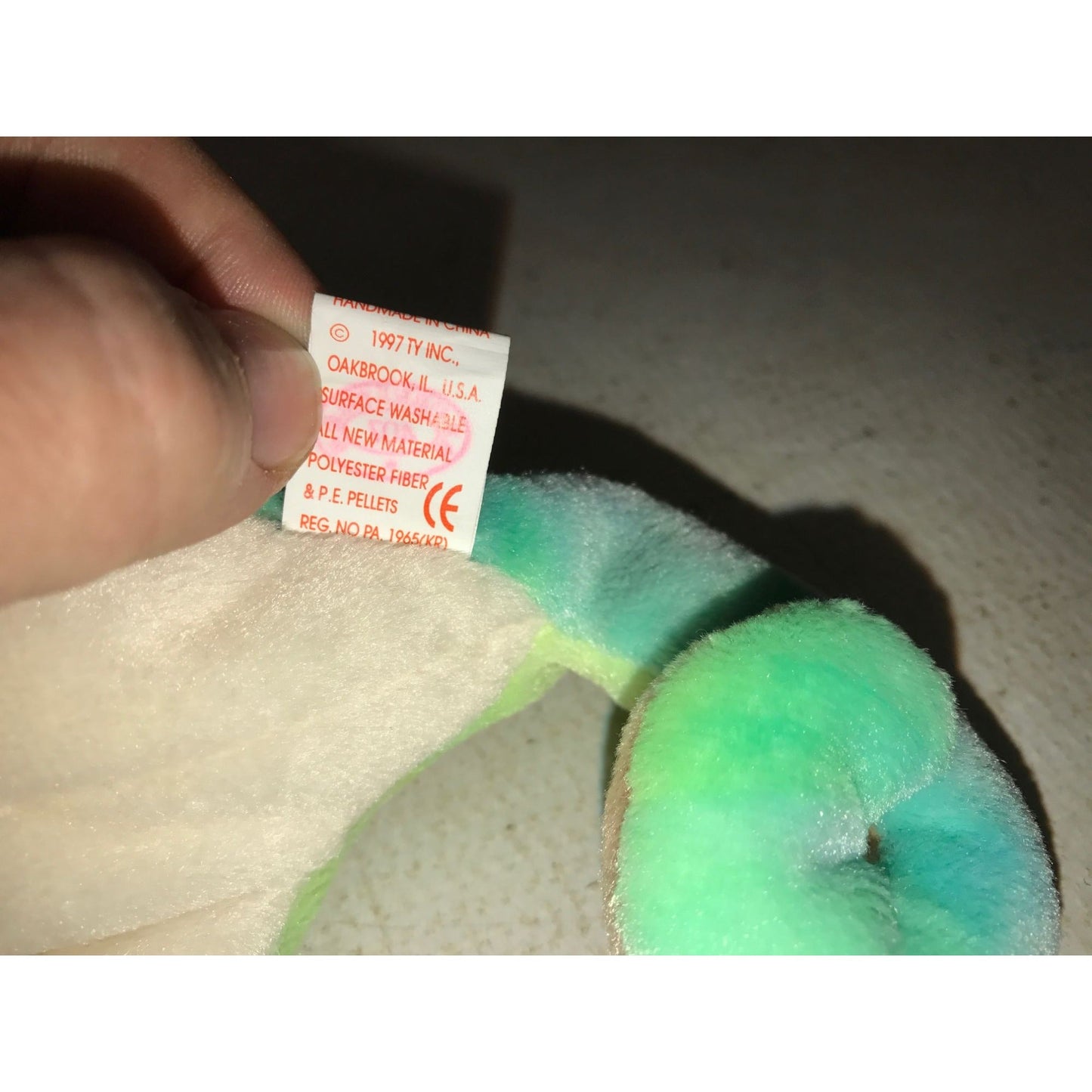 Retired 1997 Pastel Iggy the Iguana Beanie Baby TY Beanie Baby  A+ Stuff Plush Toys / Stuffed Animals