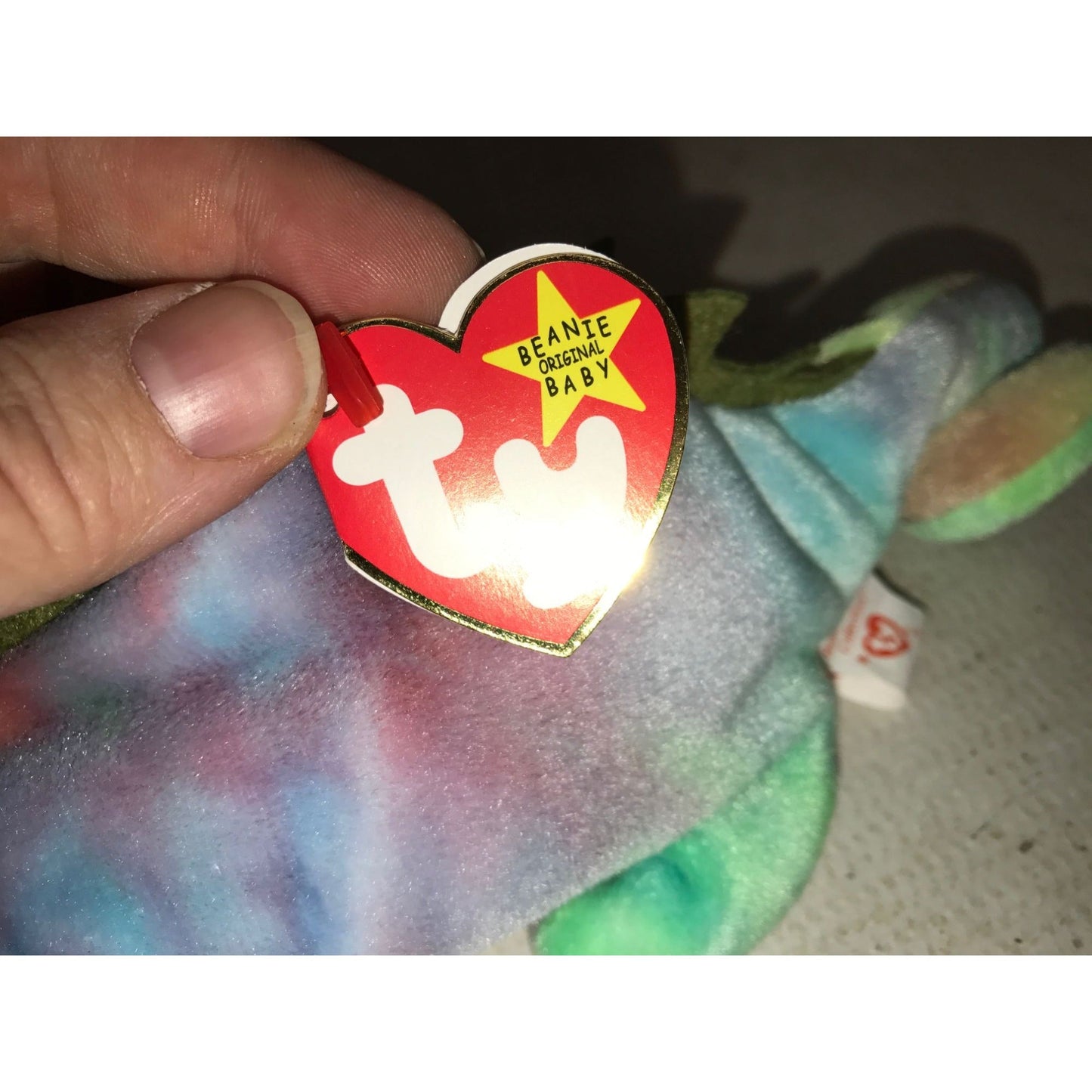 Retired 1997 Pastel Iggy the Iguana Beanie Baby TY Beanie Baby  A+ Stuff Plush Toys / Stuffed Animals