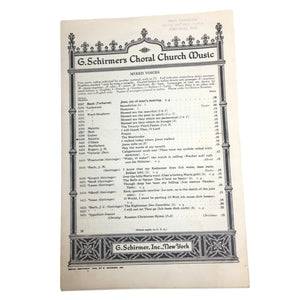 Catalog Page for G. Schirmer’s Choral Church Music