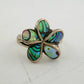 Natural Abalone Flower Ring in Sterling Silver Size 9.75 - A+ Stuff