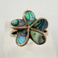 Natural Abalone Flower Ring in Sterling Silver Size 9.75 - A+ Stuff