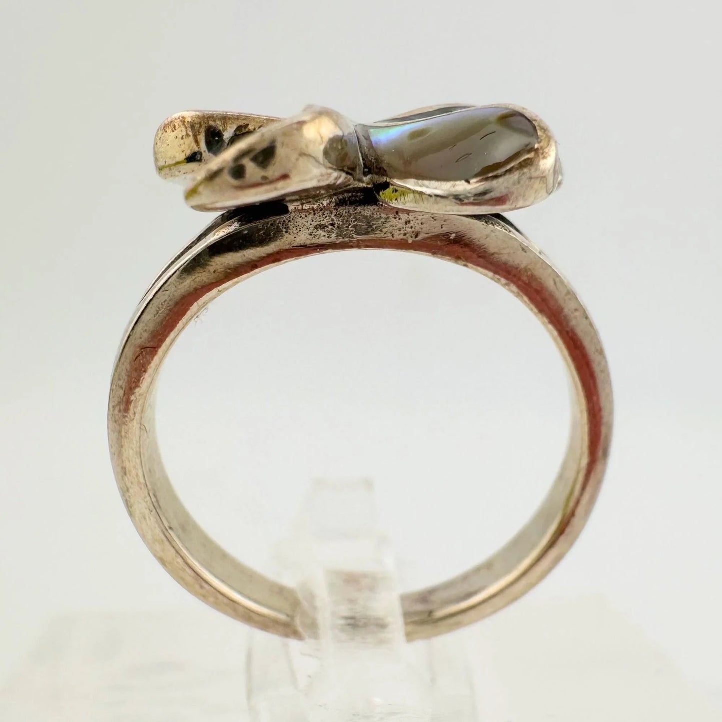 Natural Abalone Flower Ring in Sterling Silver Size 9.75 - A+ Stuff
