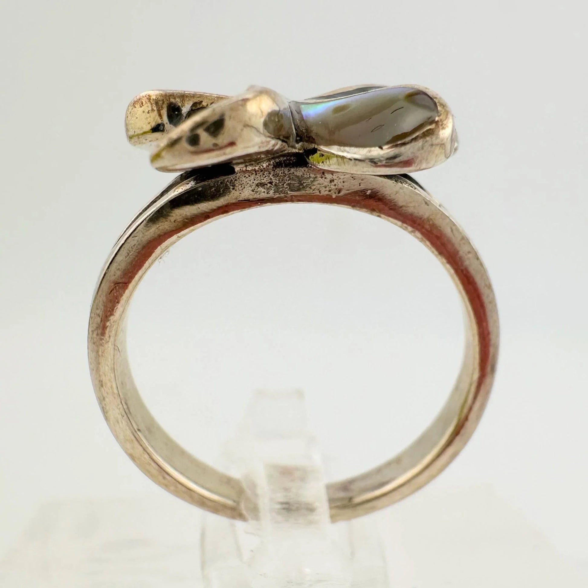 Natural Abalone Flower Ring in Sterling Silver Size 9.75 - A+ Stuff